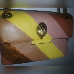 Kurt Geiger London Kensington Striped Matelasse & Metallic Leather Shoulder Bag